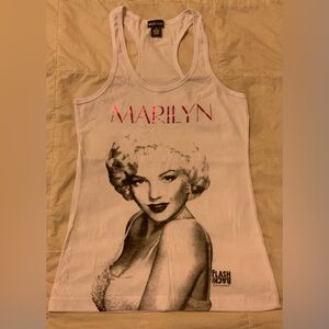 Wet Seal Fitted Graphic White Tank Top